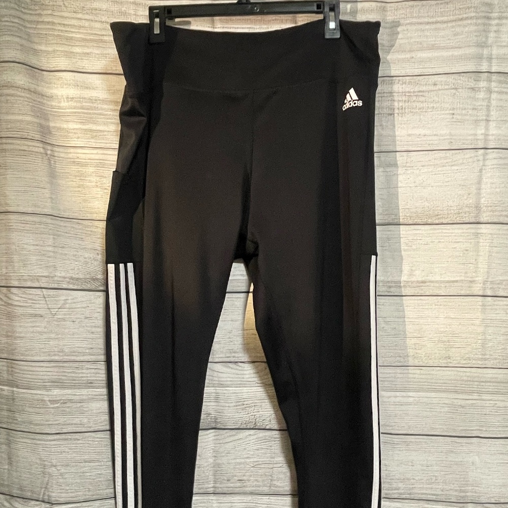 Adidas Plus Size Track Leggings with Side Pockets